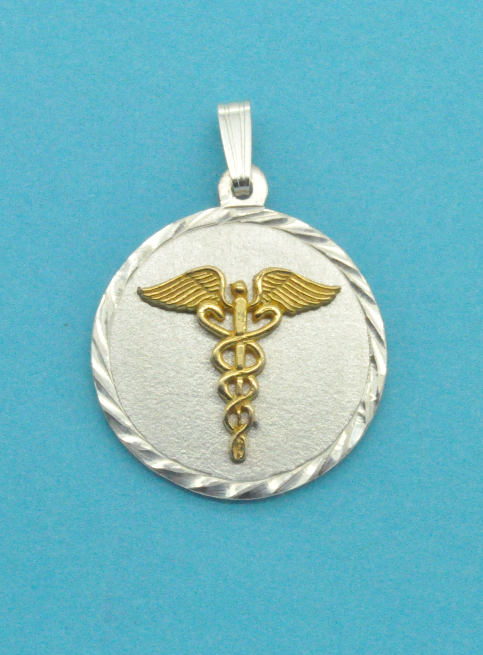 925 Sterling Silver And 14k Gold Medical Alert Pendant Pend Maler 28 Aninxa Jewelers 0464